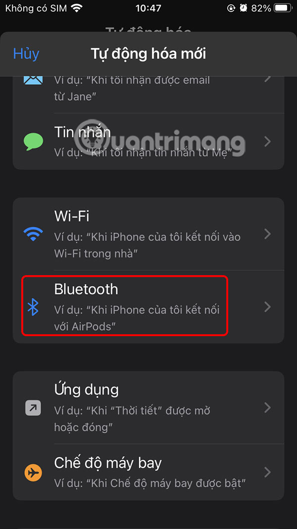 Chọn Bluetooth