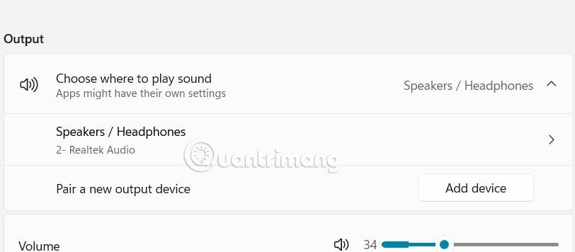 Windows 11 audio output device