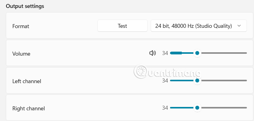 Left and right audio on Windows 11