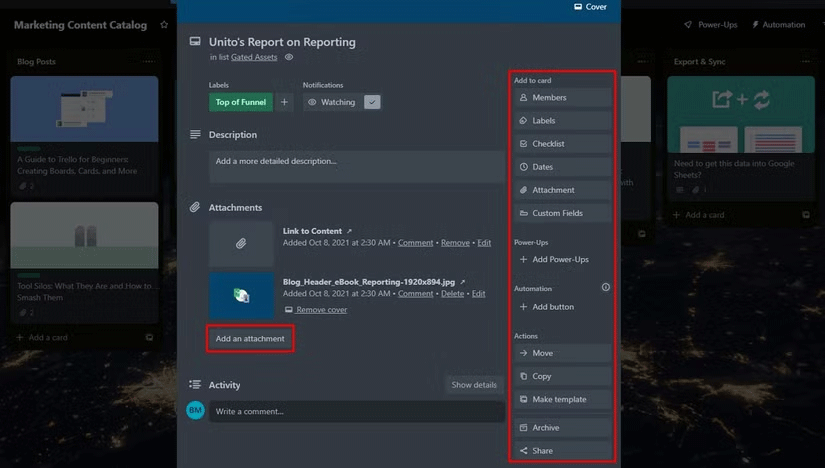 Chỉ định thêm chi tiết cho thẻ trên Trello