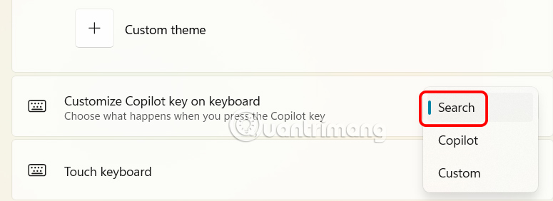 Assign the Copilot key to Windows 11 search