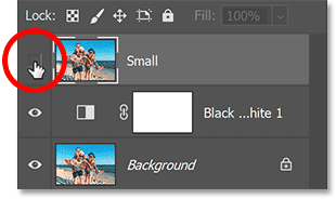 Bật layer Small.