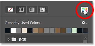Nhấp vào biểu tượng Color Picker để chọn màu cho hình dạng.