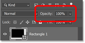 Reset độ mờ của layer hình dạng về 100%.