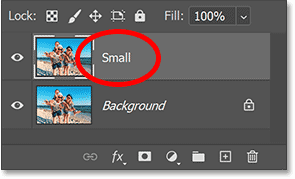 Đổi tên layer thành Small.