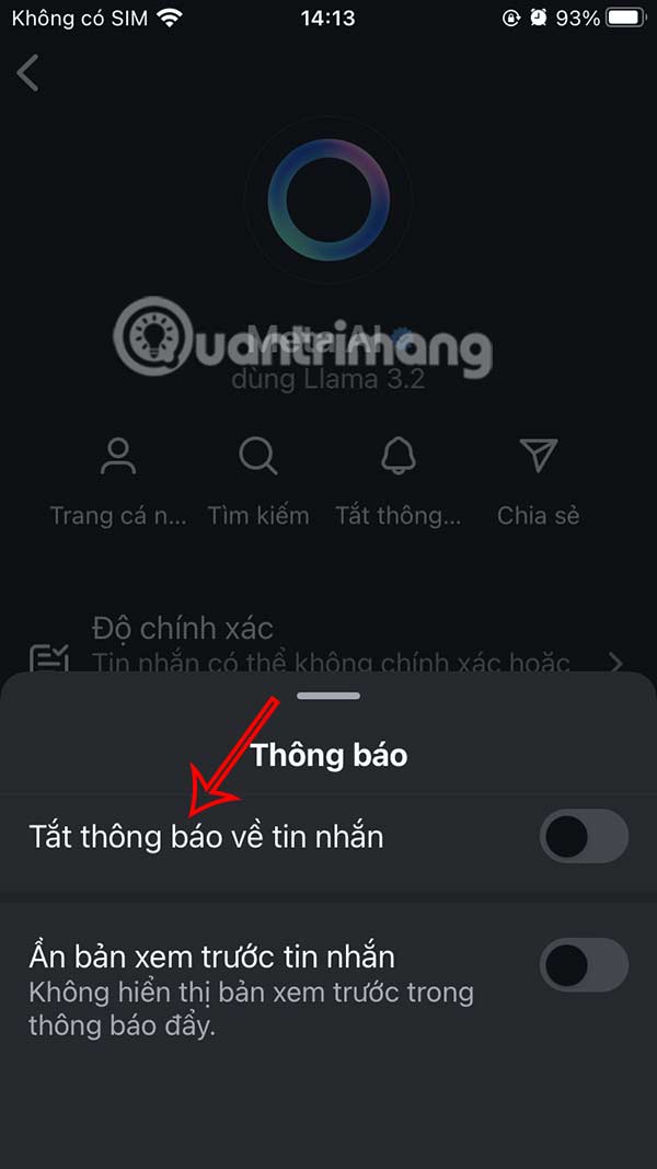 Tắt thông báo Meta AI Instagram