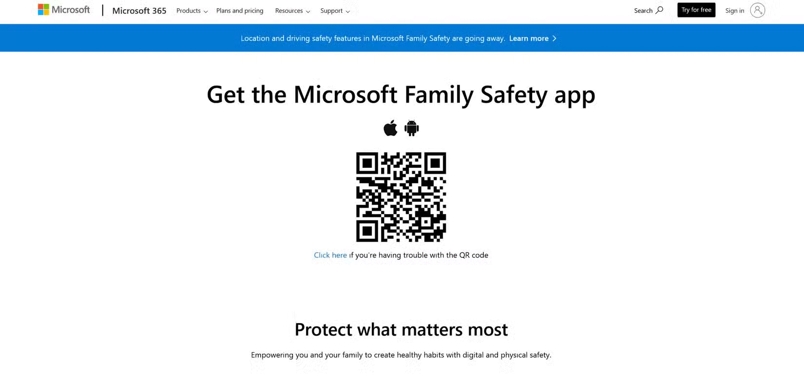 Microsoft Family Safety download screen