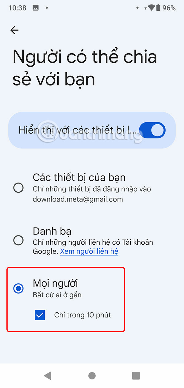 Đối tượng nhận file 