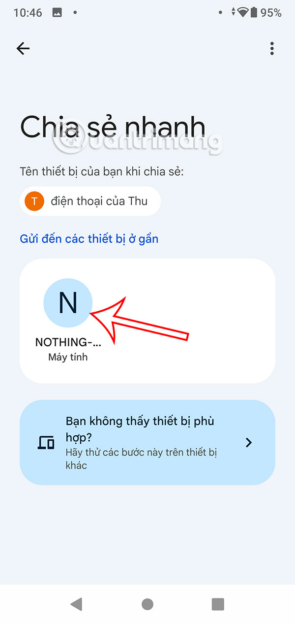 Gửi file trên Android sang Windows