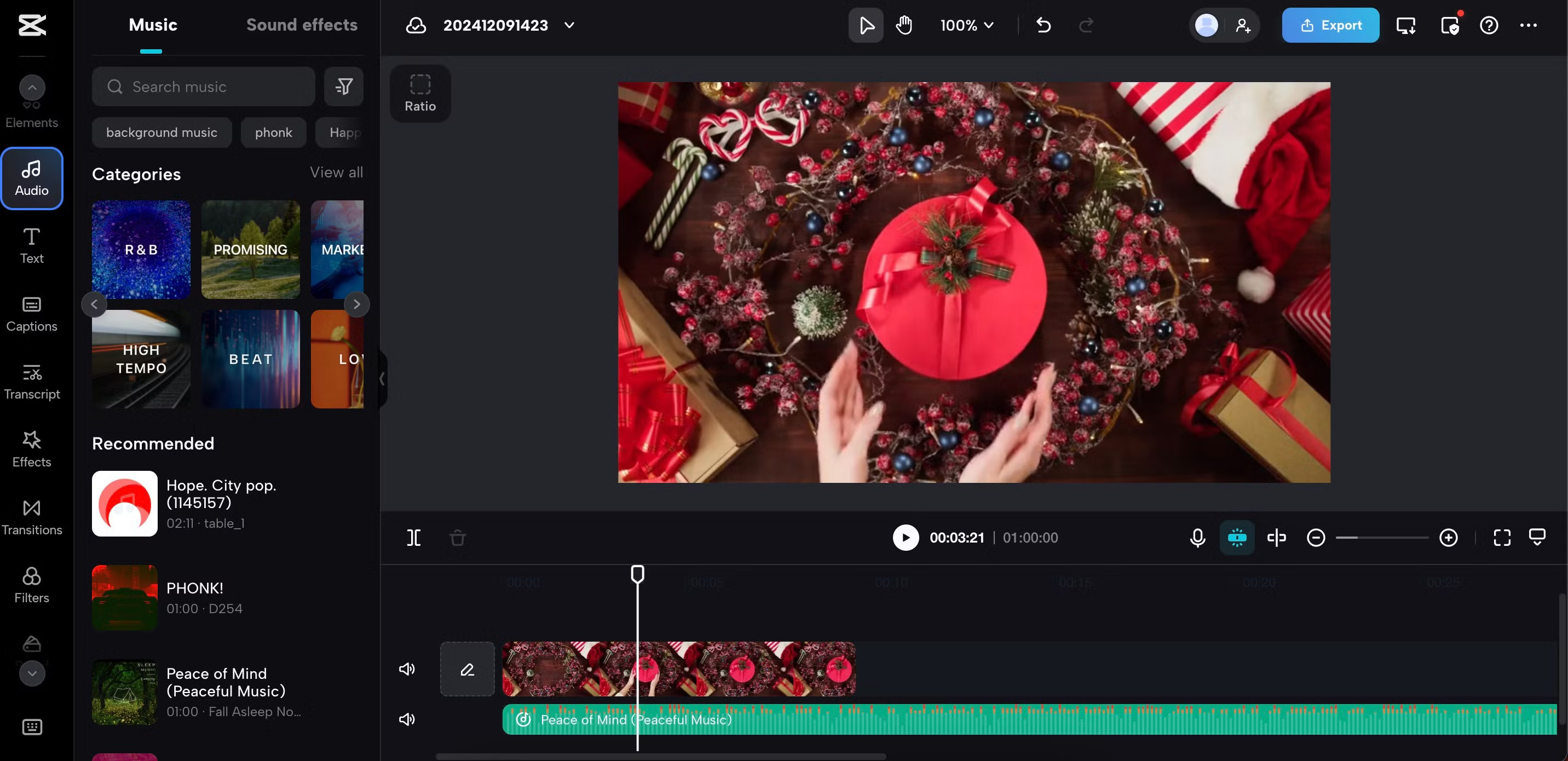 Add music to videos in the CapCut application