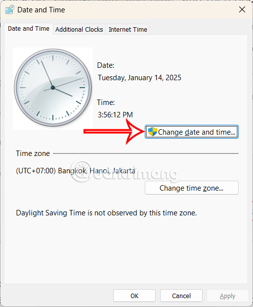 Change date and time Windows 11