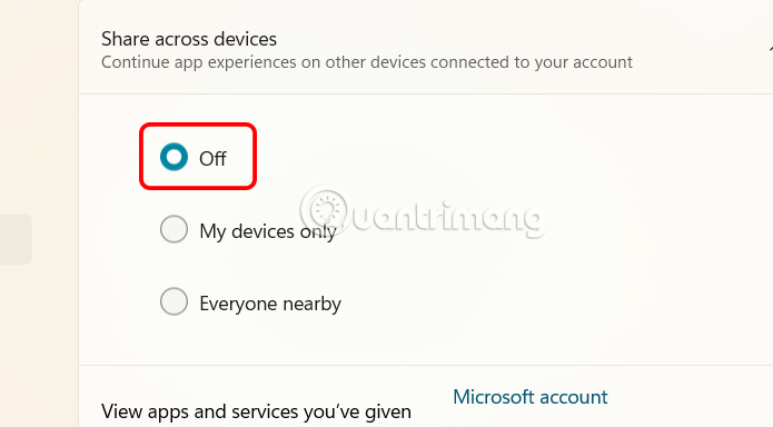 Cách tắt chia sẻ nhiều thiết bị trên Windows 11