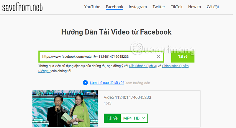 tải video fb máy tính