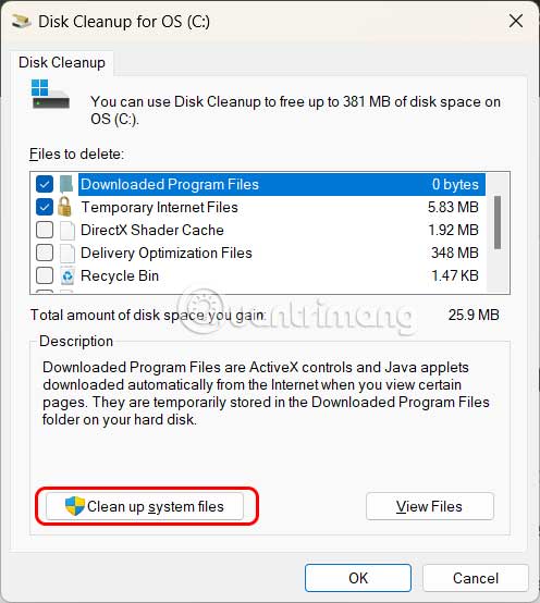 Clean up System files Windows 11