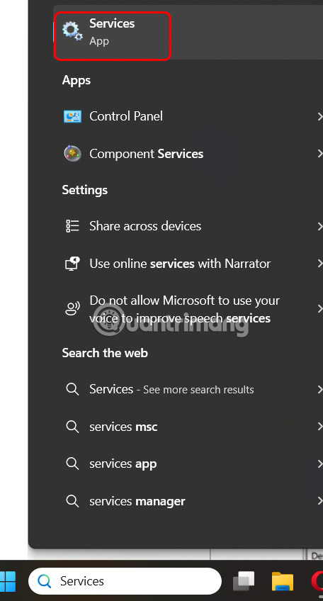 Services trên Windows 11