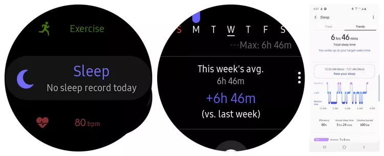 Sleep tracking feature of Samsung Gear S3