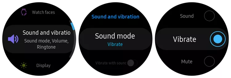 Turn on vibration mode on Samsung Gear S3