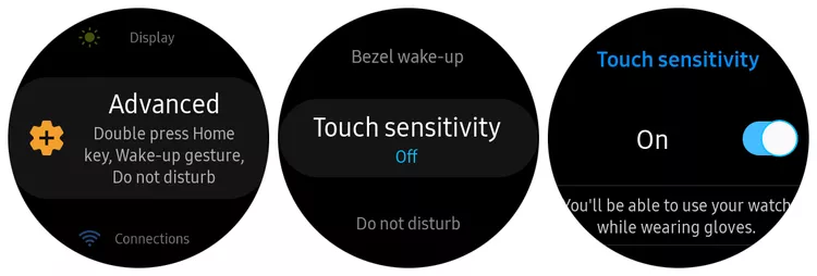 Set sensitivity of Samsung Gear S3