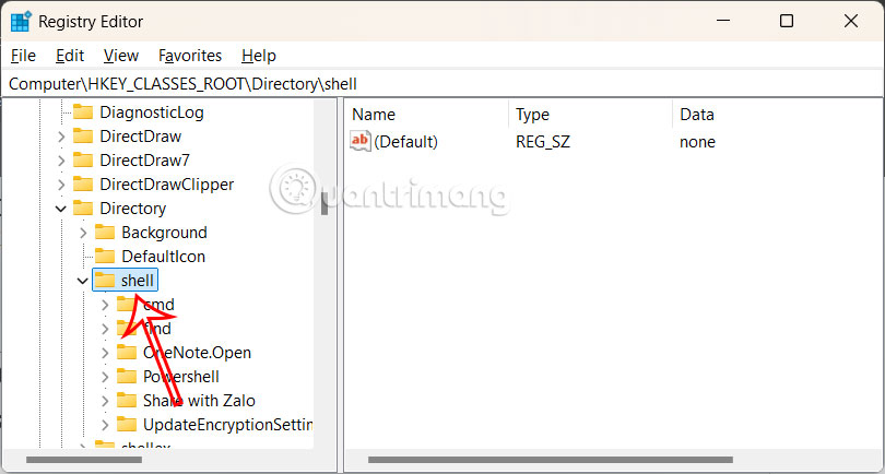 Registry Editor on Windows 11