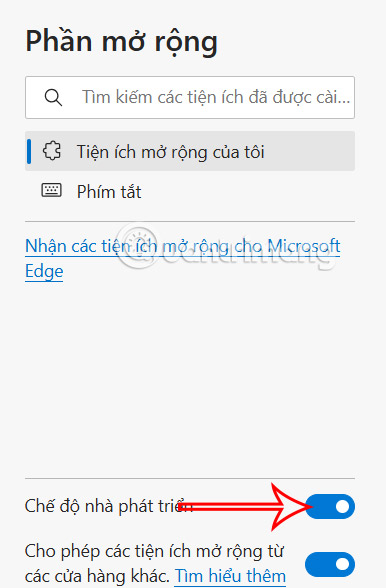 Tắt chế độ nhà phát triển trên Edge 