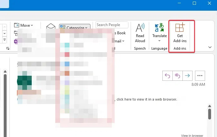 Add add-ins in old Outlook 