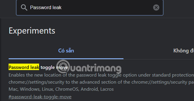 Tìm kiếm flags Password Leak Toggle Move