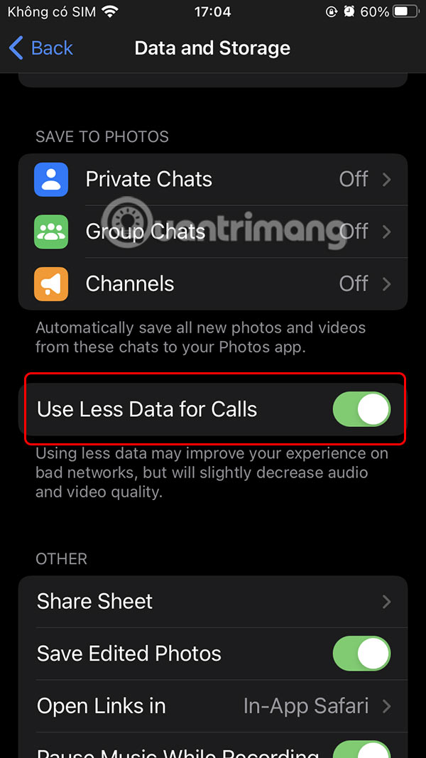 Enable video call saving on Telgram