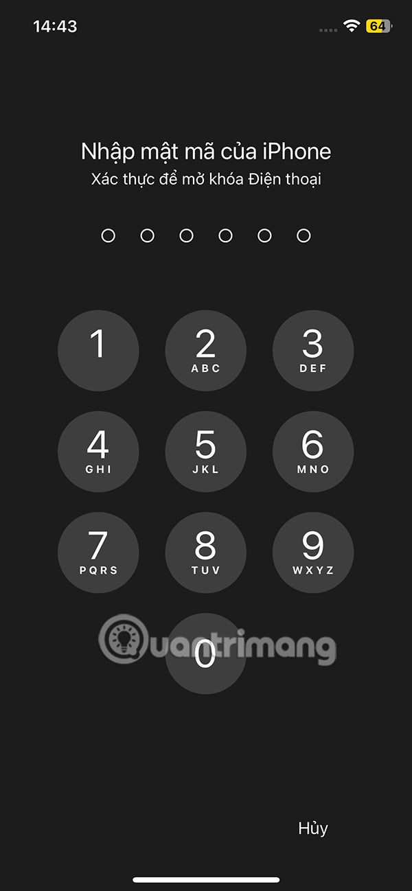 Enter the Phone lock password 