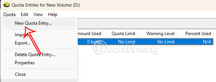New quota entry