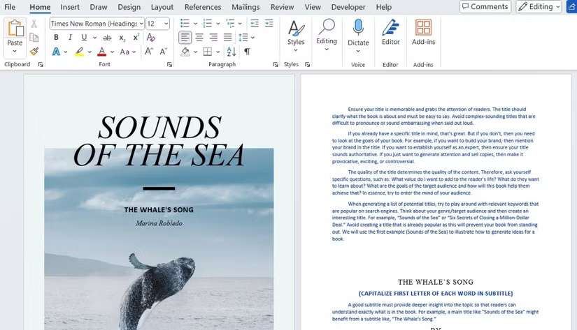 Ebook Sounds of the Sea in Word Document