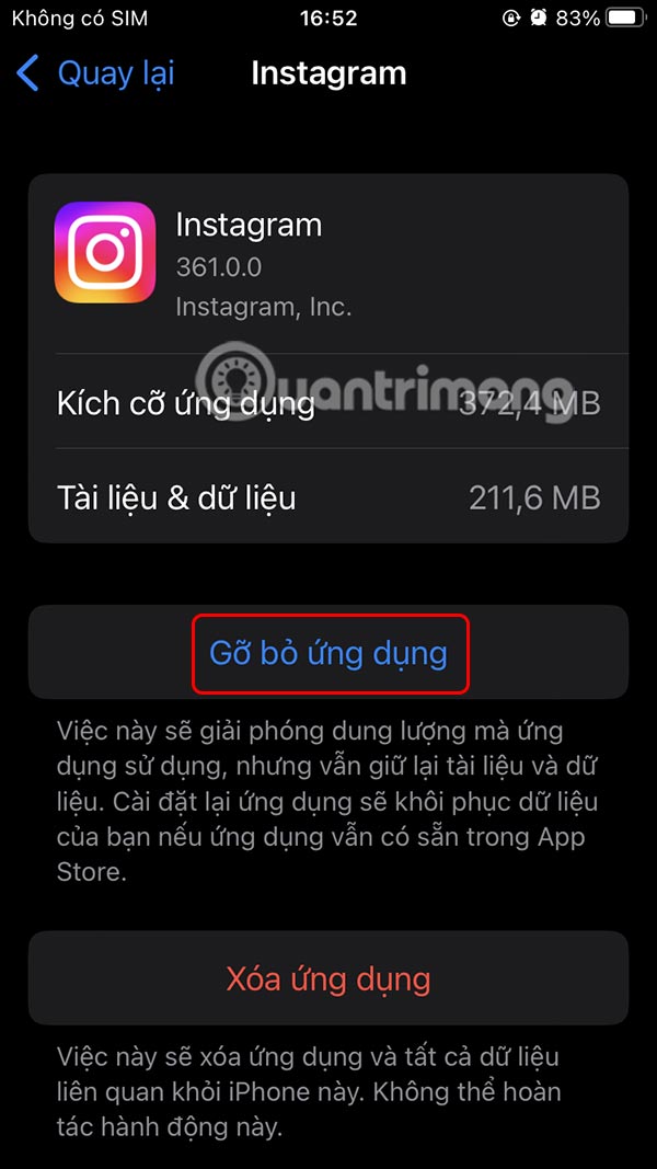 Delete iPhone Instagram cache