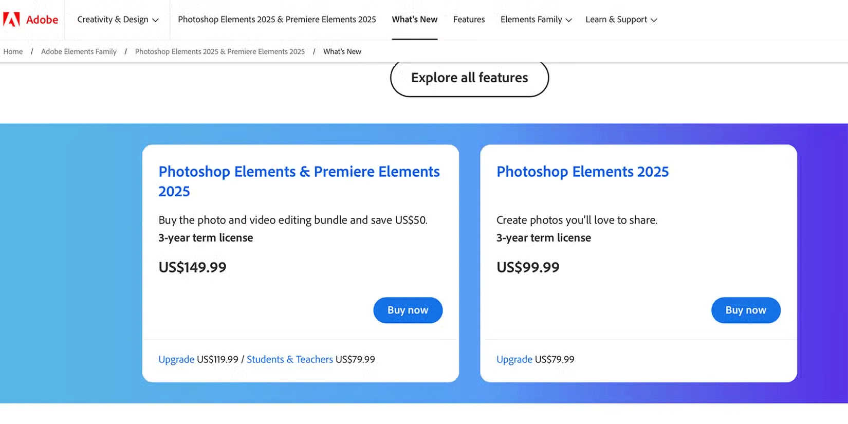 Price of Photoshop Elements