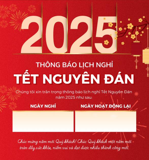 ảnh thông báo nghỉ tết 2025