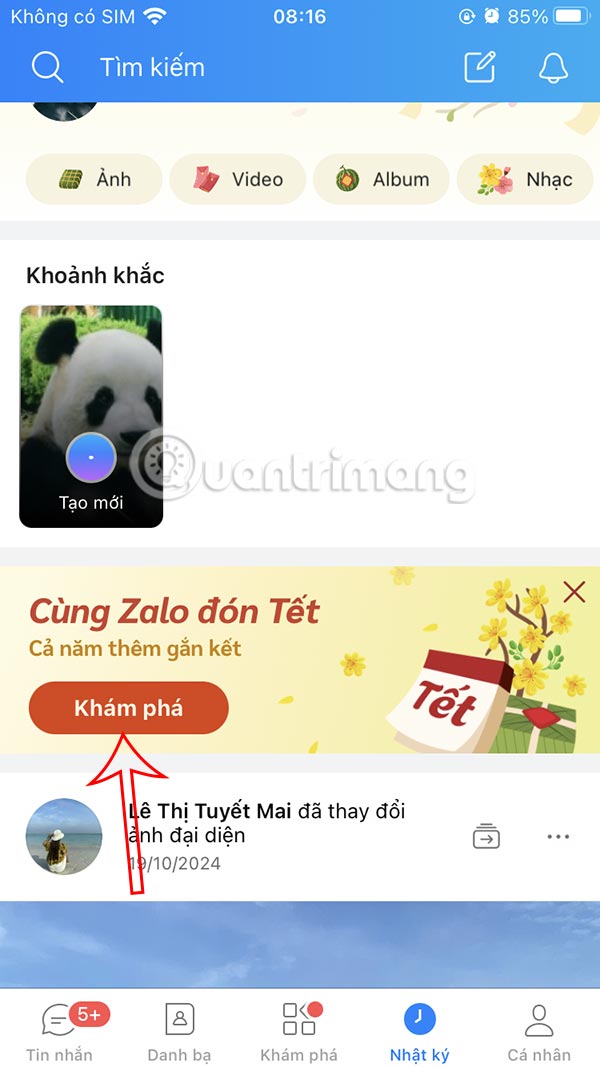 Banner đón Tết trên Zalo