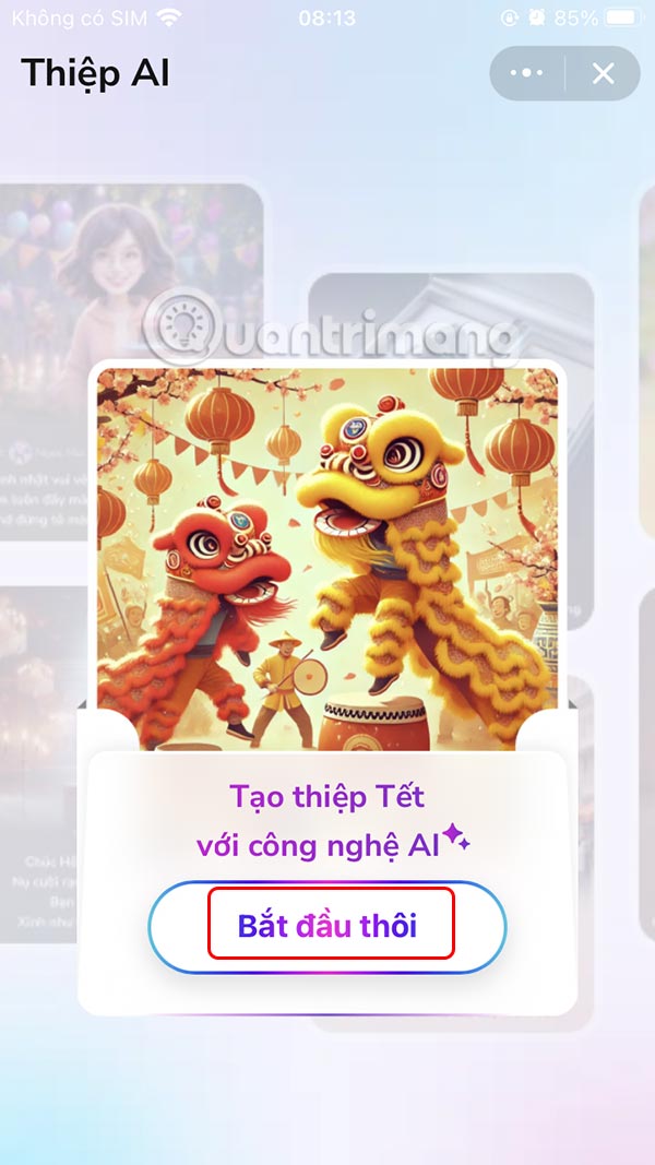 Tạo thiệp chúc Tết AI