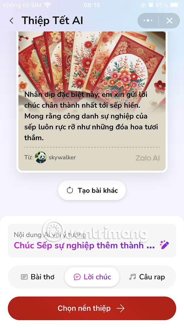 Lời chúc thiệp Tết