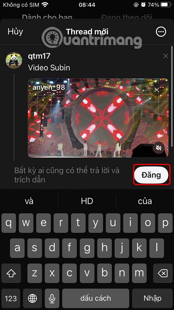 Post on threads