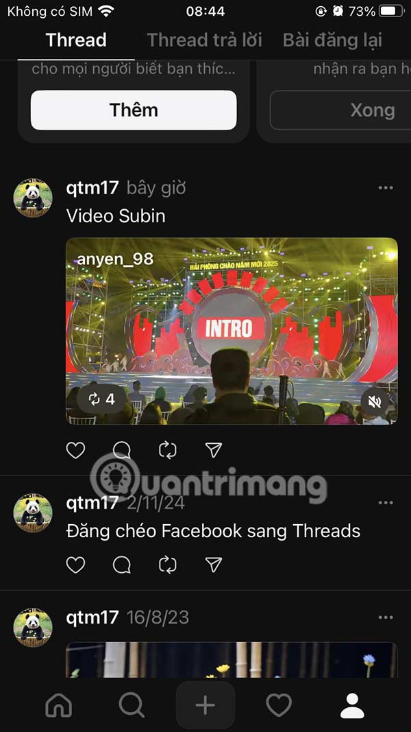 Post again on threads