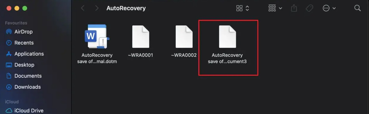 Word recovery file on Mac