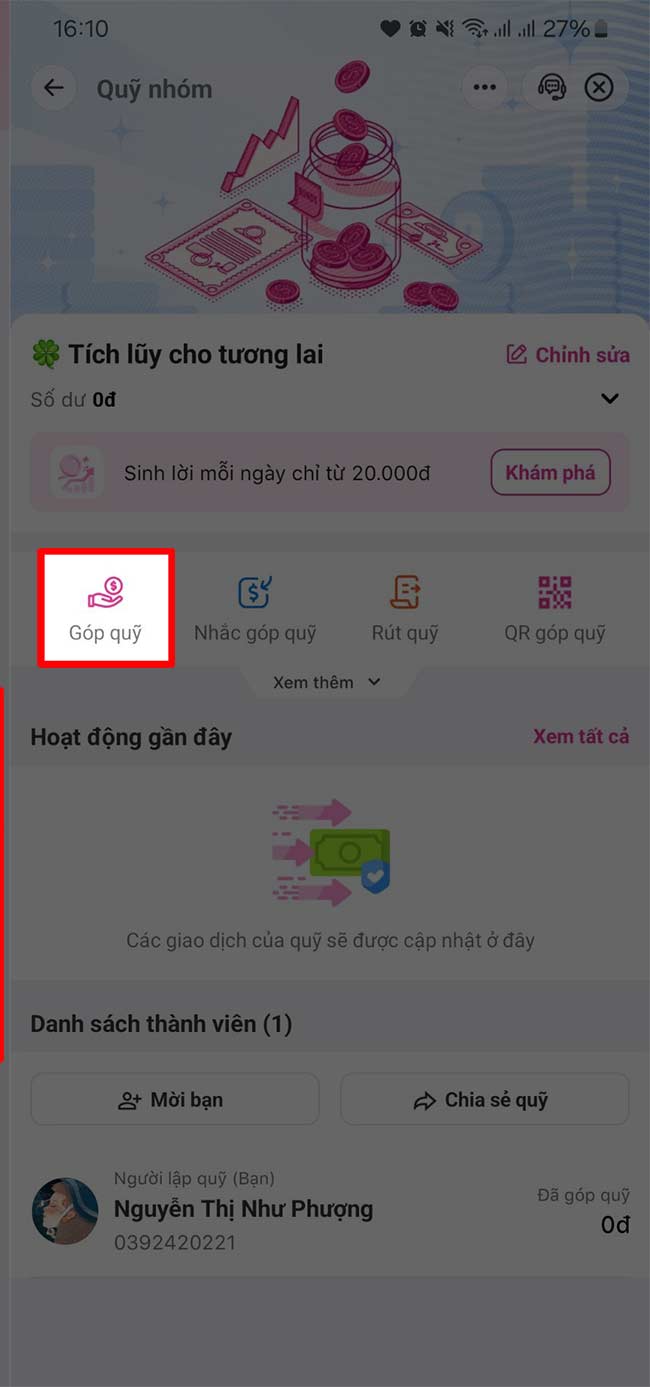 Contribute to the Momo group fund