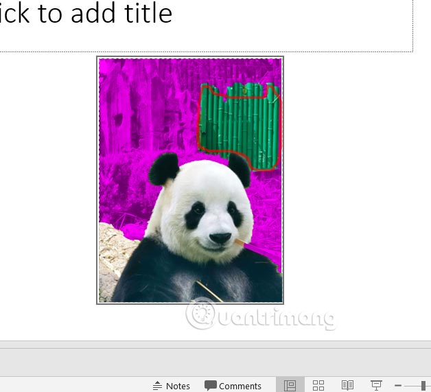 Select the image area on PowerPoint