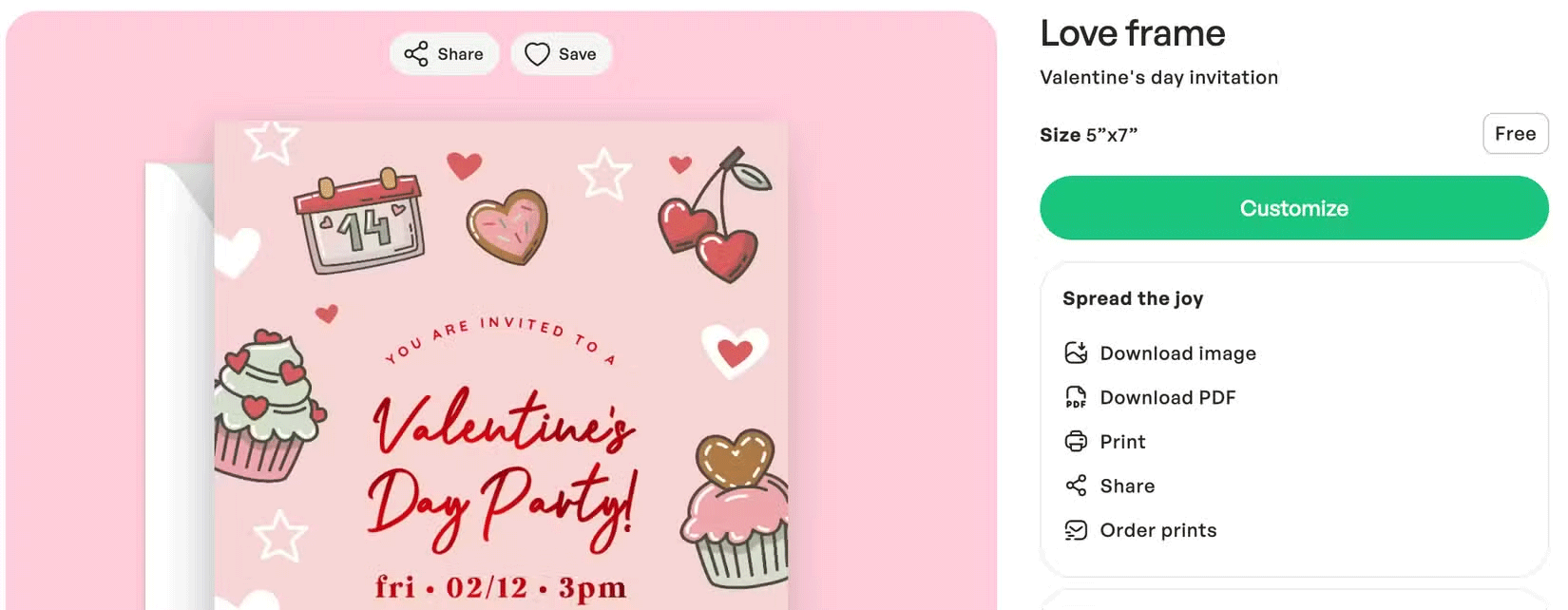 Create invitations to the Valentine's Day with Greetings Island