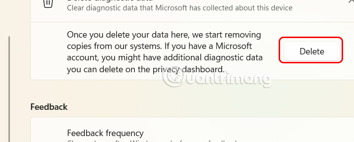 Deleting App Windows 11 diagnostic data