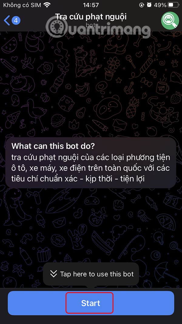 Use chatbot to look up cold penalties Telegram