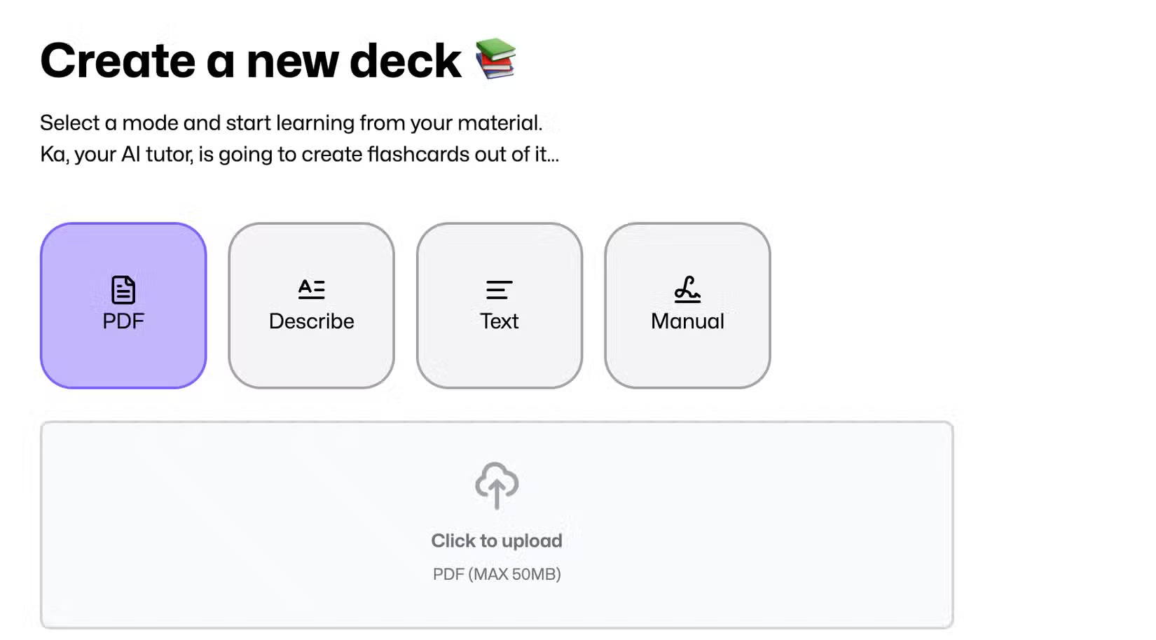 Flashka Flashcard options of Flashka