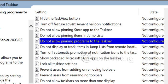 Pin application in Taskbar