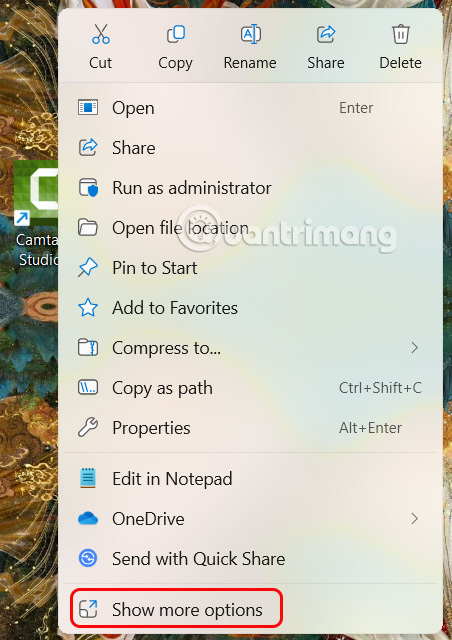 Customize application shortcut