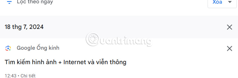 Lịch sử tìm kiếm theo ngày trên Chrome