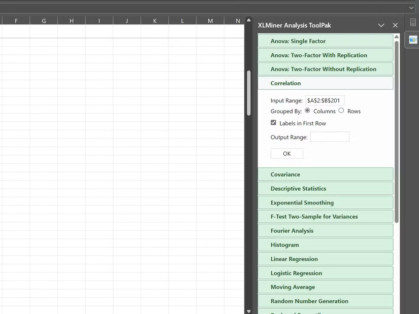 Xlminer Analysis Toolpak in Excel