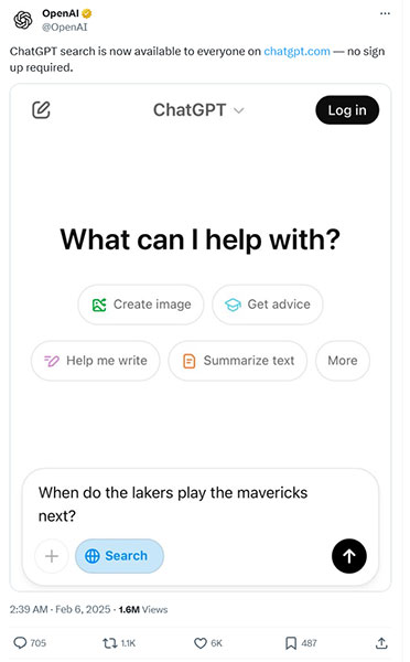 OpenAI ‘tháo khoán’ ChatGPT Search cho tất cả người dùng, không cần tài khoản